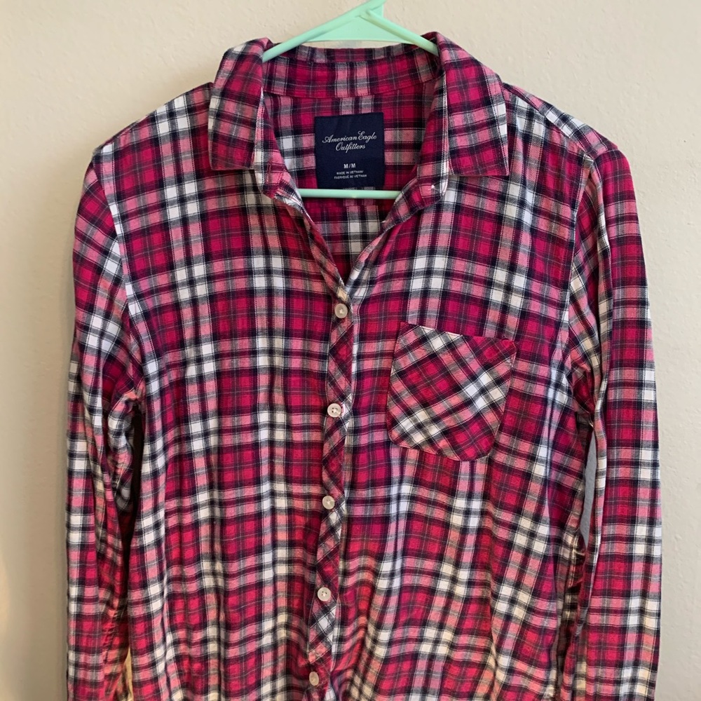 Pink American eagle flannel